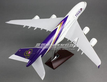 45CM THAI AIRBUS A380 HS-TUC Passenger Airplane Resin Aircraft Aeroplane Model