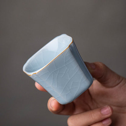 Square Ceramic Teacup Porcelain Tea Cup 50ml