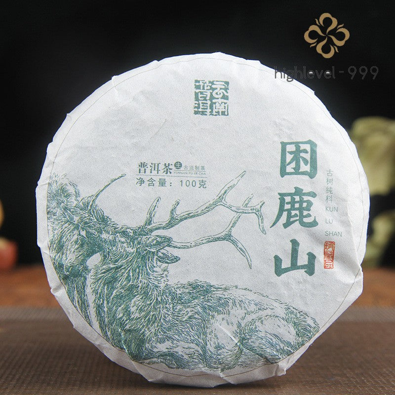 100g Yunnan Menghai Tea District Kun Lu Shan Old Tree Pu Erh Raw Tea Cake