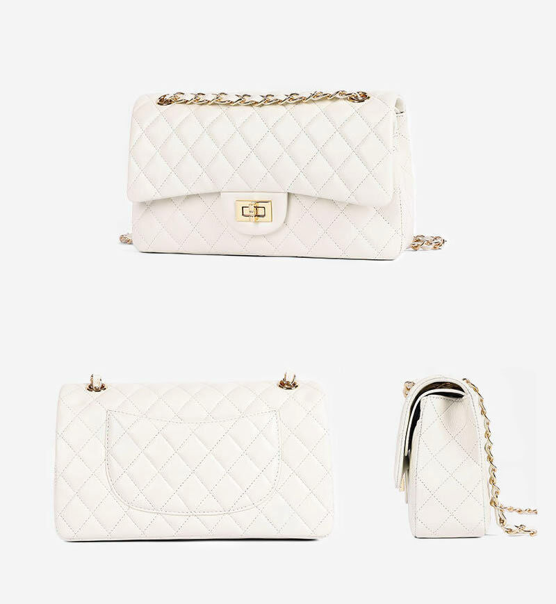 Quilted Lambskin Leather Double Flap Chain Shoulder bag Small Purse Crossbody