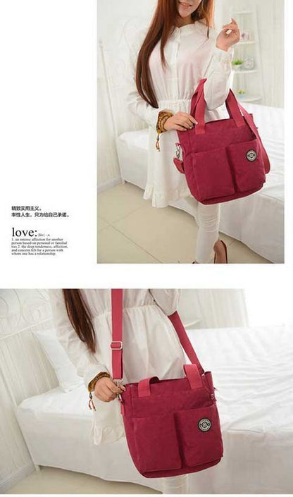 Soft Purse Waterproof Nylon Shoulder Messenger Bag Zipper Traveling Accessories