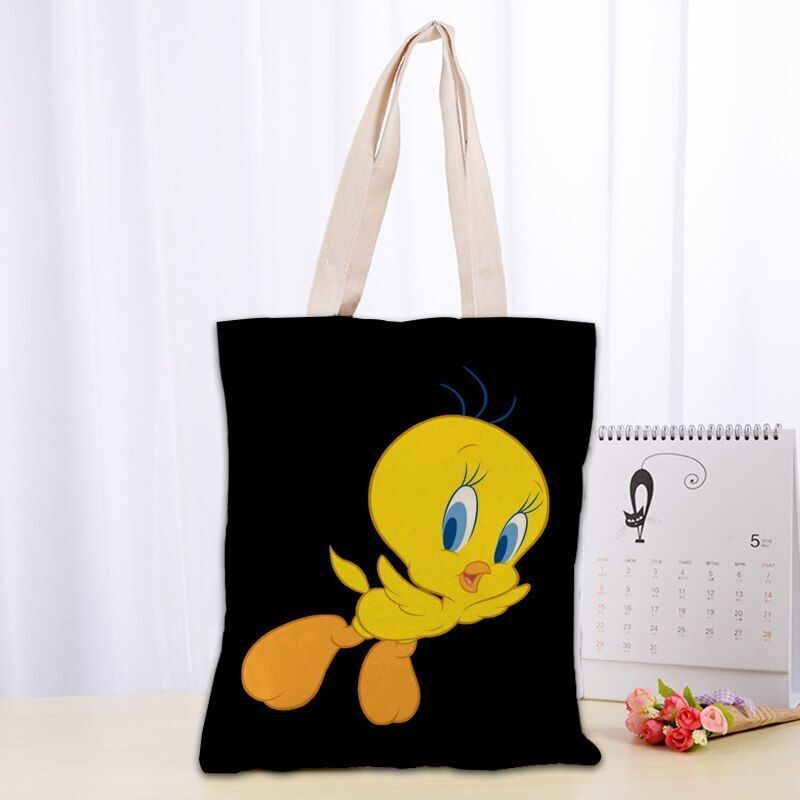 Printed Canvas Tote Bag 30x35cm Cotton Linen Handbag Shopping Women Handbag 1 PC