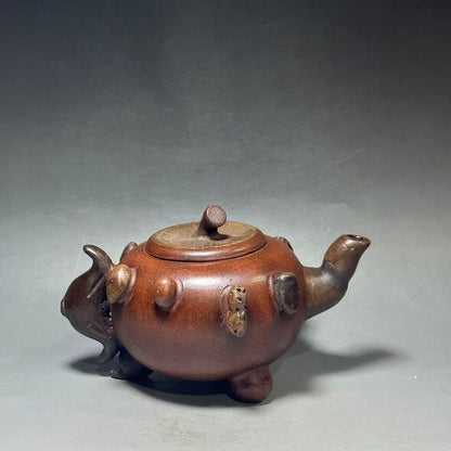 Chinese Yixing Zisha Clay Handmade Exquisite Teapot （百果壶 底款：蒋蓉）