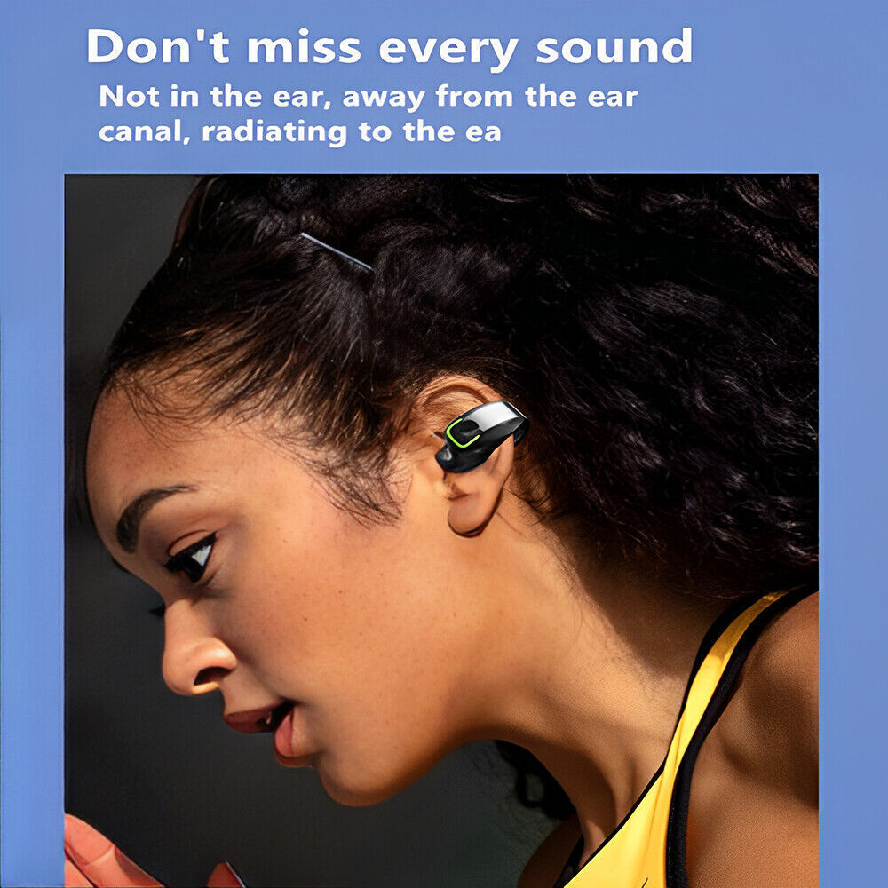 TWS Bone Conduction Wireless Headset Clip-on Bluetooth 5.3 Mini Stereo Headphone