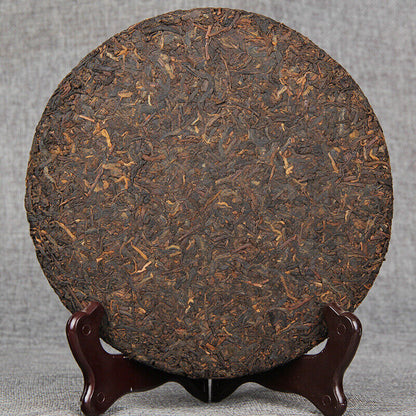 Chinese Pu'er Black Tea Yunnan Qizi Golden Bud Pu-erh Tea Cake Health Care 357g