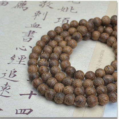 108 Beads Agarwood Bracelet White Kyara Mala Necklace Multi Layer Buddhist Gift