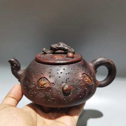 Chinese Yixing Zisha Clay Teapot Spring offering stone gourd tea Pot set 400ml
