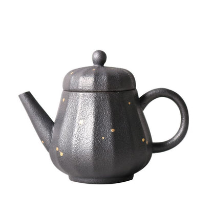Retro Kung Fu Tea Multilateral Coarse Pottery Open Piece Japanese Ceramic Teapot