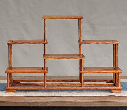 Chinese Hua Li Wood Display Stand Shelf Statue Craft Bonsai Organizer Holder New