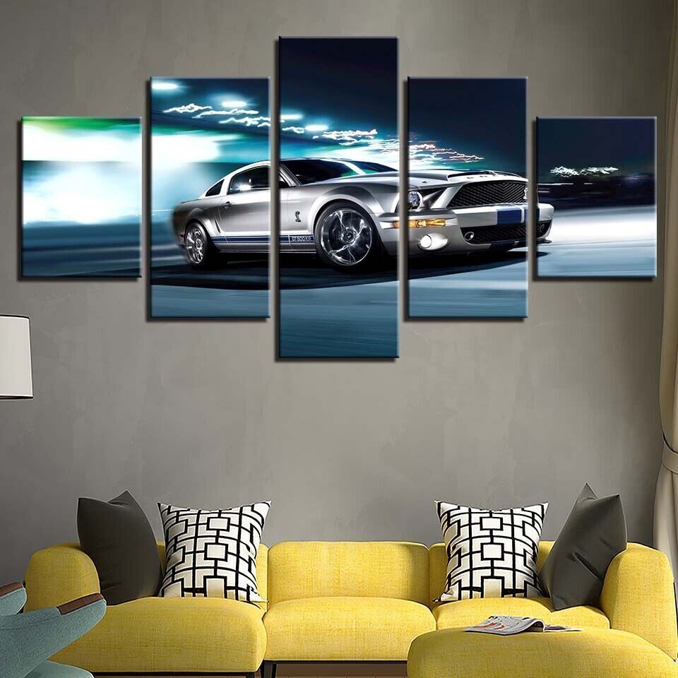 Luxury Ford Sport Car Canvas Prints painting Wall Art Home Decor Picture 5PCS