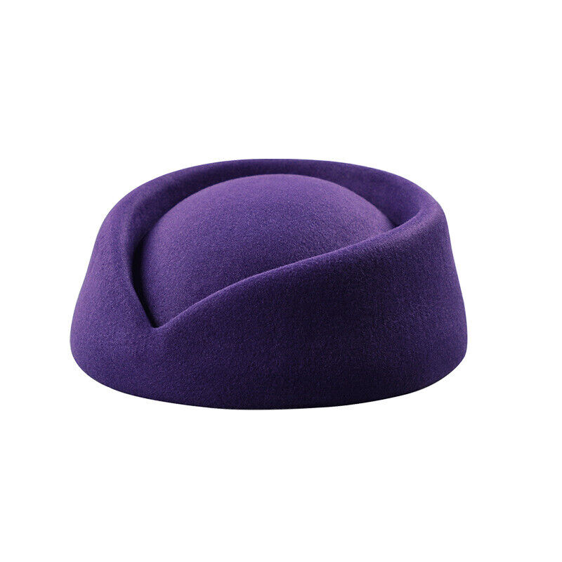 Women Wool Felt Beret Hat Teardrop Fancy Stewardess Air Hostesses Dress Hat