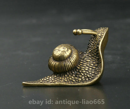 Collection Small Curio Bronze Exquisite Lovable Animal Snail Statue Table Deco
