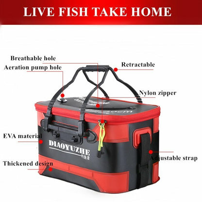 Fishing Bag Thicken Folding Bucket Portable Live Box Storage Outdoor Waterproof