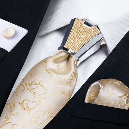 Men Necktie 3Pcs Luxury Striped Ties Cufflinks Pocket Square Wedding Accessories