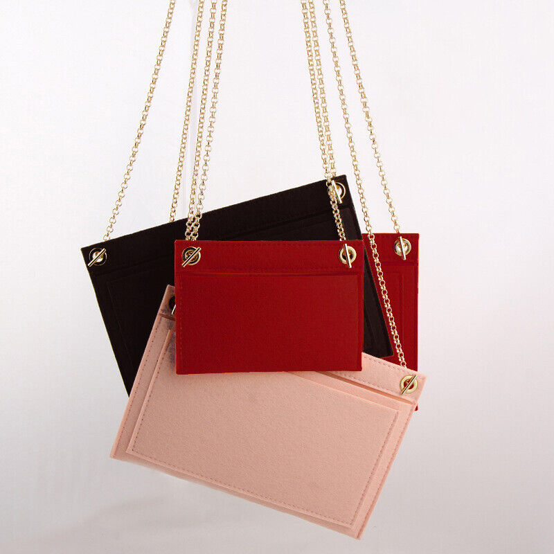 Multi-Pocket Insert Bag Felt Purse Clutch Handbag Liner Wallet Tote Organizer