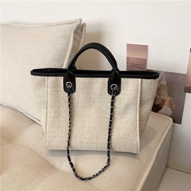Luxury Large Canvas Bag Fashion Handbag Shoulder Bag Purse 25*11*17/43*19*29 CM
