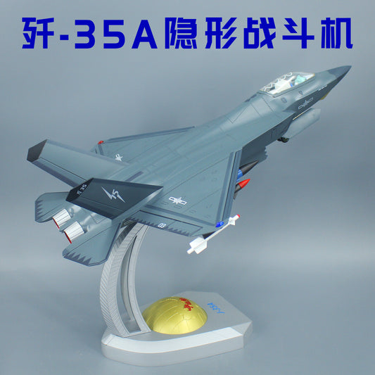 1:30 50CM J-35 Shipborne Fighter Plane Diecast Military Aircraft Airplane Model