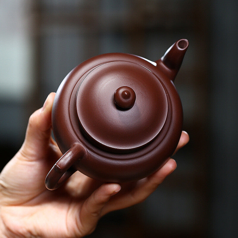 China Yixing Zisha Pottery Purple Zhu Clay Handmade 250cc Mesh Teapot 笑樱