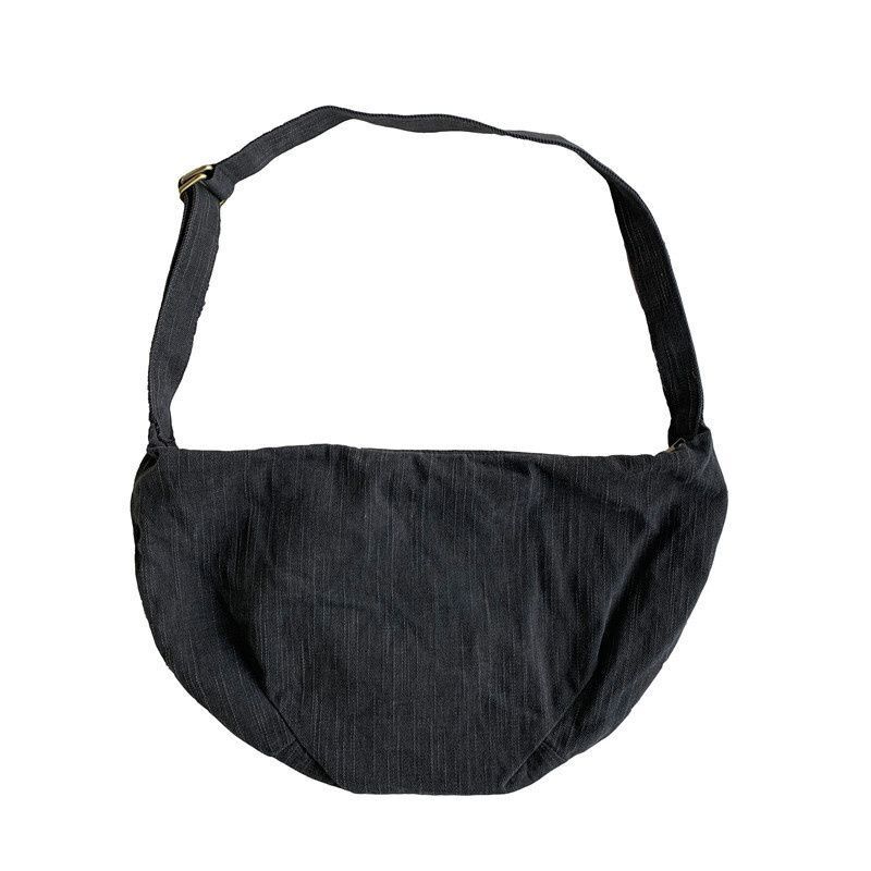 Big Size Dumpling Bag Canvas Purse Large Messenger Crossbody Pouch 42*28*11.5 CM