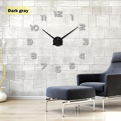 Large 3d Wall Clock Diy Home Creative Decoration Big Numbers Multi Color 37/47in