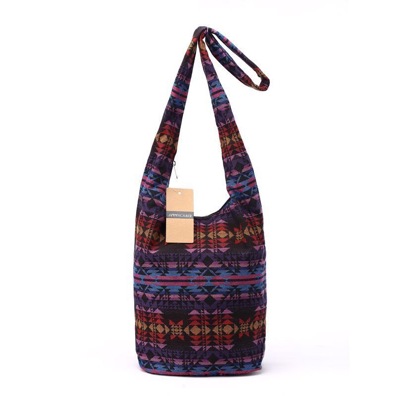 Shoulder Bag Bohemian Style Crossbody Purse Retro 36*34CM Brown Grey Red Purple