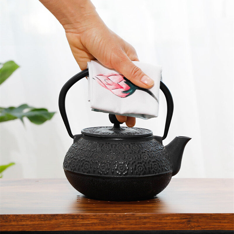 Velvet Fiber Tea Towel Water Absorbent Towel For Tea Set Pot Zen Style Lotus New