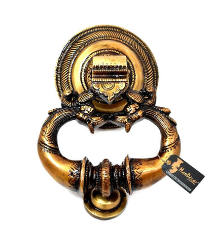 Antique Look Brass Twin Dragon Design Door Knocker Door Bell Home Decor