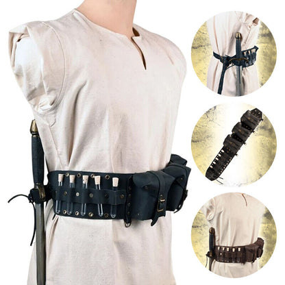 Vintage Medieval Alchemy Sword Belt Bag Healer Bottle Sash Witchcraft Larp Cos