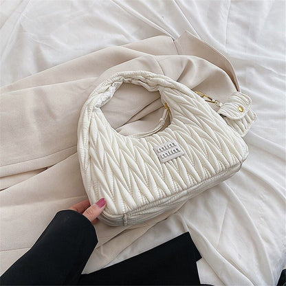 2PCS Set Half Moon Bag Purses Handbags Luxury Nylon Tote Underarm Bag 29*15*9 CM
