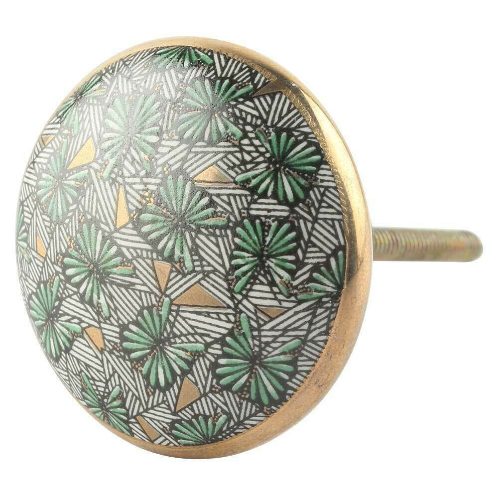 Set of 10 Green Butterfly Swarm Ceramic Drawer Cabinet Knobs Wardrobe Pulls