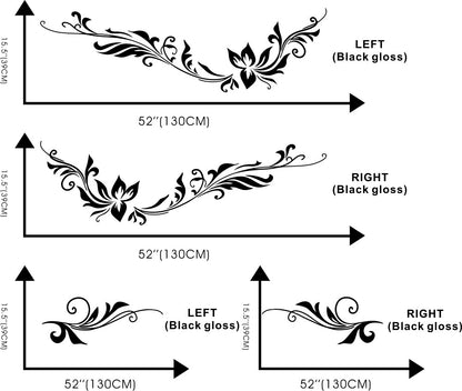 Car Decals Flowering Floral 52'' for Beetle Vinyl Side Door stickers ZC1006 4pcs
