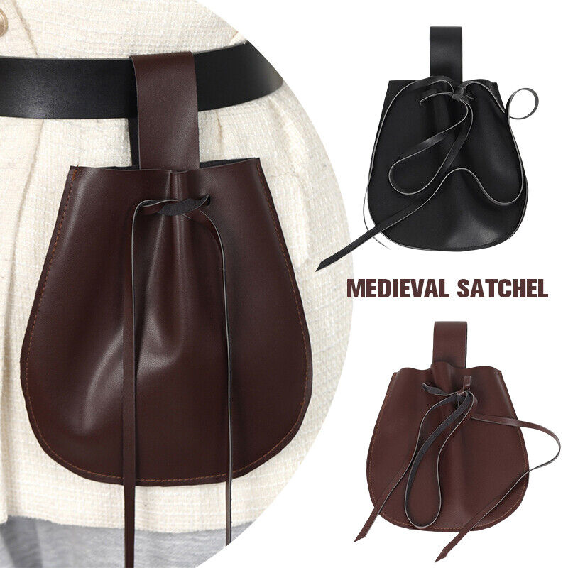 Unisex Retro Faux Leather Waist Bag Medieval Knight Cosplay Waist Purse Pouch