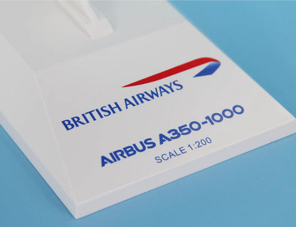1:200 37CM RISESOON BRITISH AIRWAYS AIRBUS A350-1000 Airplane ABS Plastic Model
