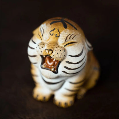 Purple Sand Tea Pet Tiger Ornaments Zodiac Mud Painted Tiger Accessories