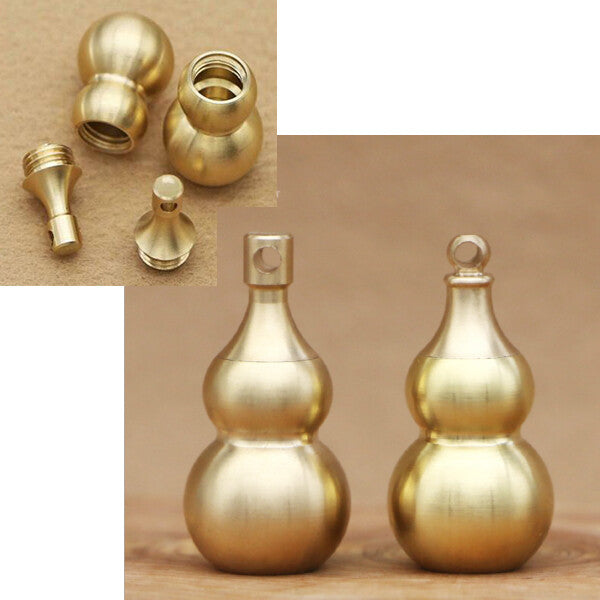 New Brass gourd waterproof pill box bottle case Pendant keychain Necklace Gifts