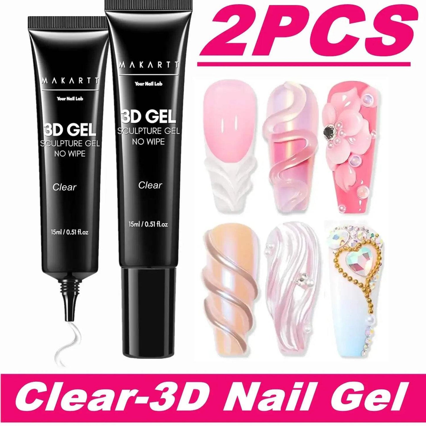 Makartt 3D Sculpting Gel – Clear Nail Art Glue 15g