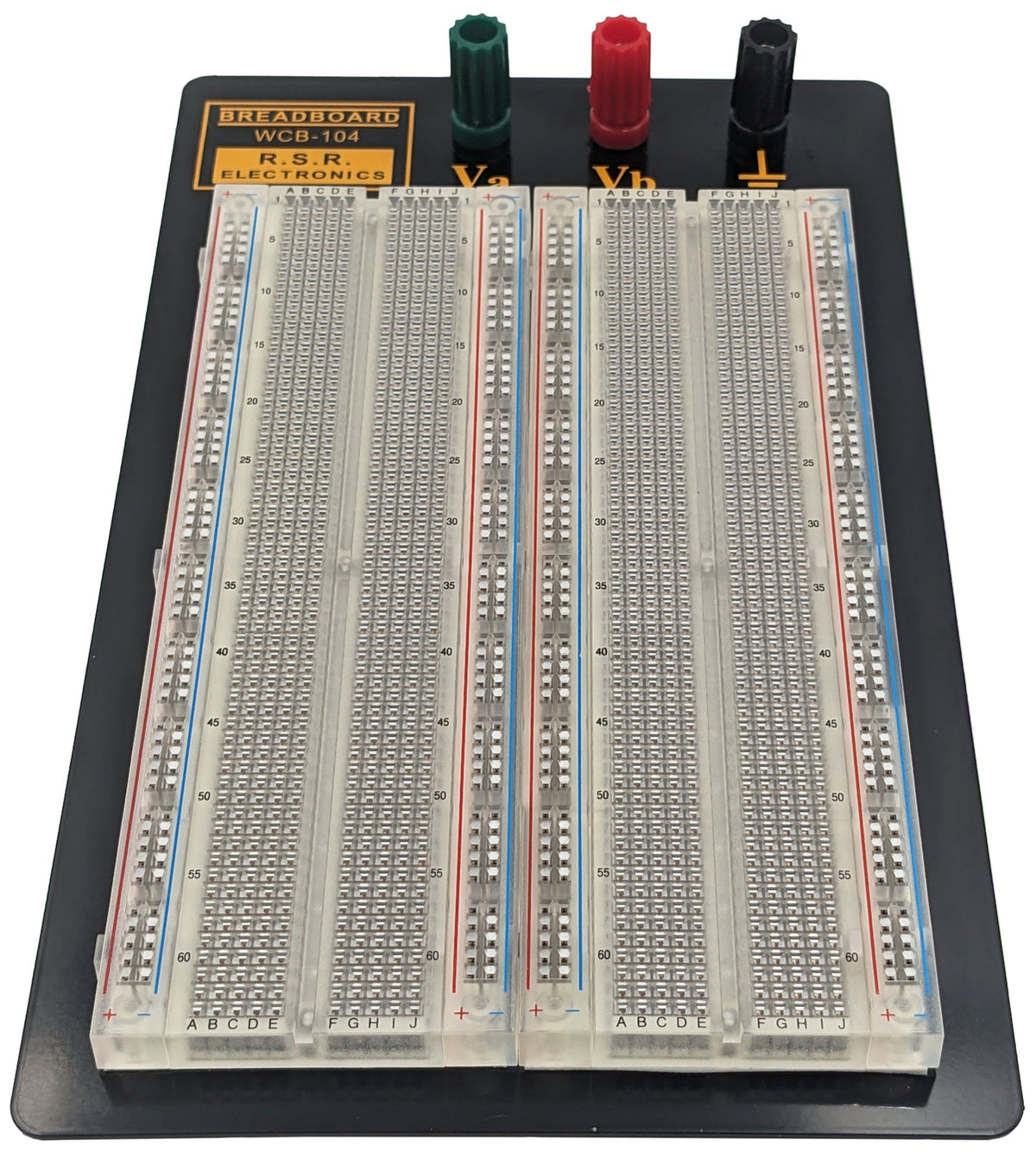 Solderless Clear Breadboard 1,660 Tie Points, 3 Binding Posts, Metal Backplate