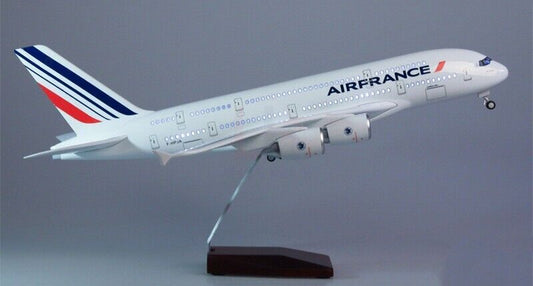 46CM AIRFRANCE AIRBUS A380 Airplane Led Sound-controlled Light Resin Plane Model