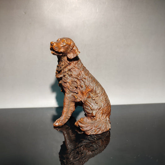 Wood Carving Foo Dog Statue Lovely Home Decor Ornaments Chesapeake Bay Retriever