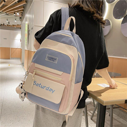 Backpack Multicolor Cute Schoolbag Travel Rucksack Canvas Bags 30*13*42 CM Purse