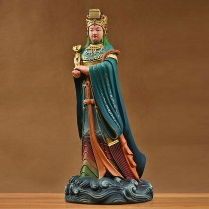 48cm, colorful rose wood China MAZU Statue,Taoism Matsu ruyi Goddess Sea god 妈祖