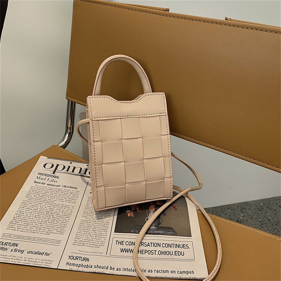 Mini Messenger Bag Leather Handbag Short Handle Summer Shoulder Bag 13*19*6 CM