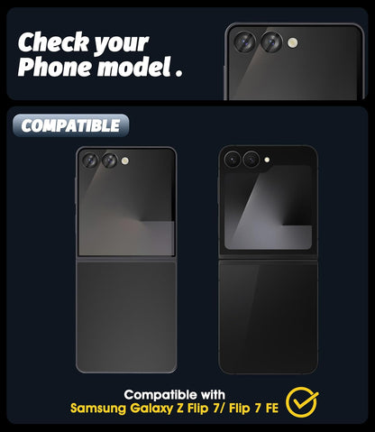 (2 Sets) Camera Lens Protector Compatible for Samsung Galaxy Z Flip 7/Z Flip 7 F