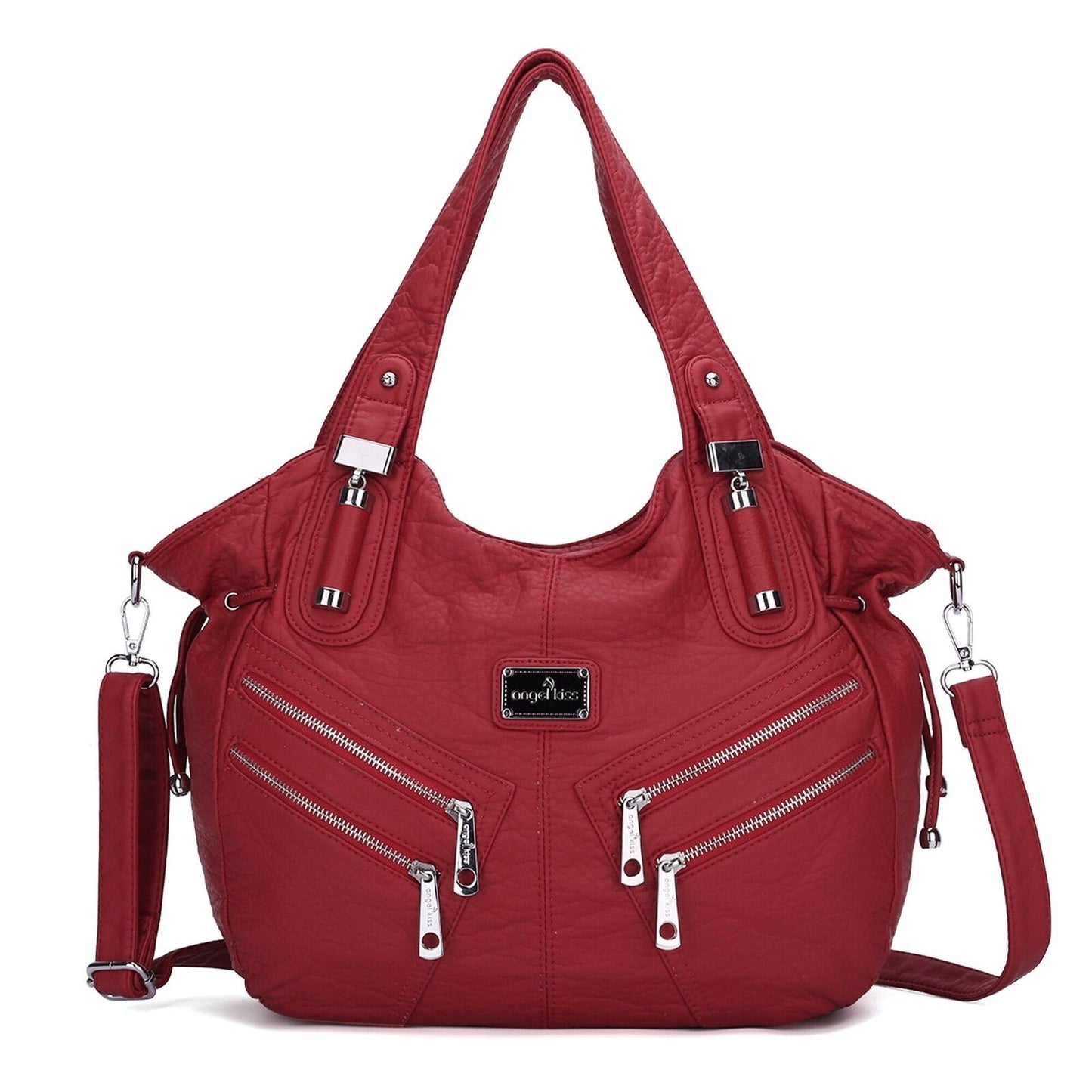 Handbag Shoulder Bags Tote Synthetic Leather Large Purses Red Grey Purple Blue