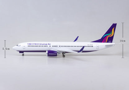 47CM 1:85 Urumqi Air BOEING 737 MAX Airplane Landing gear Resin Aircraft Model