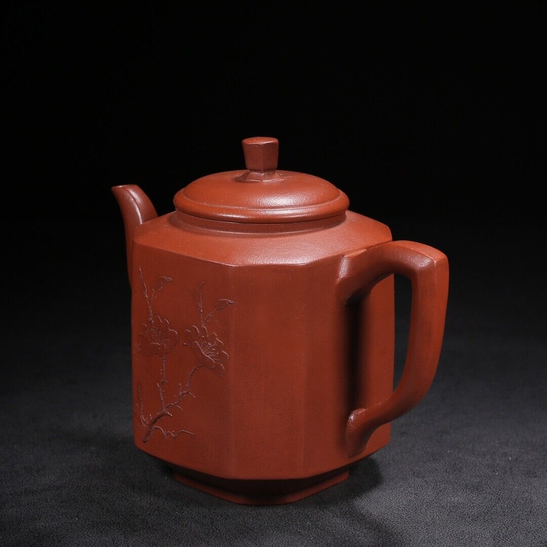 l-0Chinese Yixing Zisha Clay Handmade Exquisite Teapot （六方 底款：朱可心）