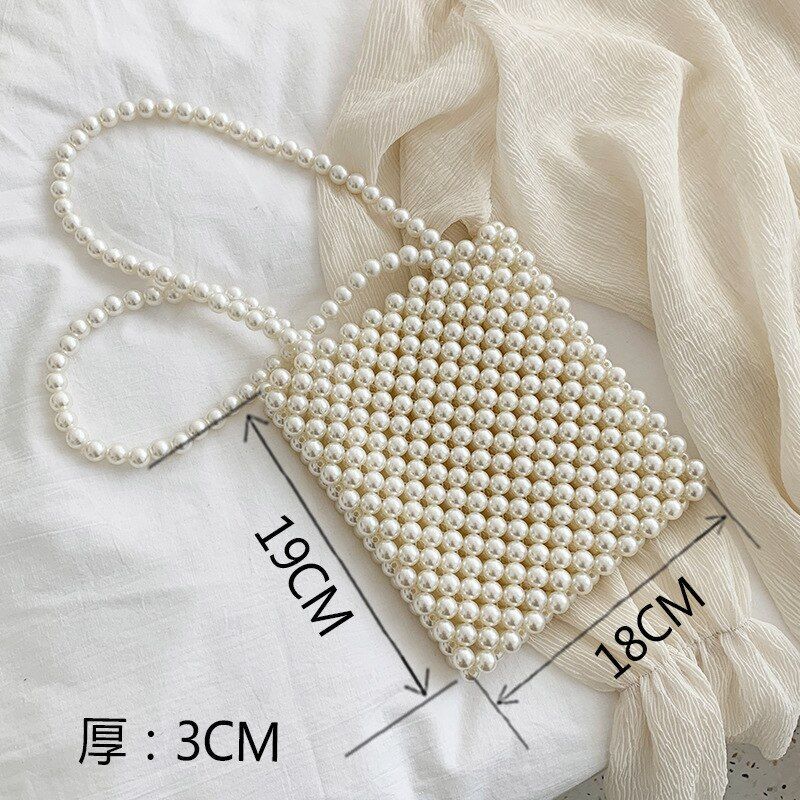 Mini Pearl Bag Handmade Vintage Beaded Fashion Shoulder Bag Luxury Coin Purse
