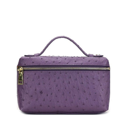 Handbag Ostrich Leather Portable Bag Small Square Clutch Bags Purse 19*12*6 CM