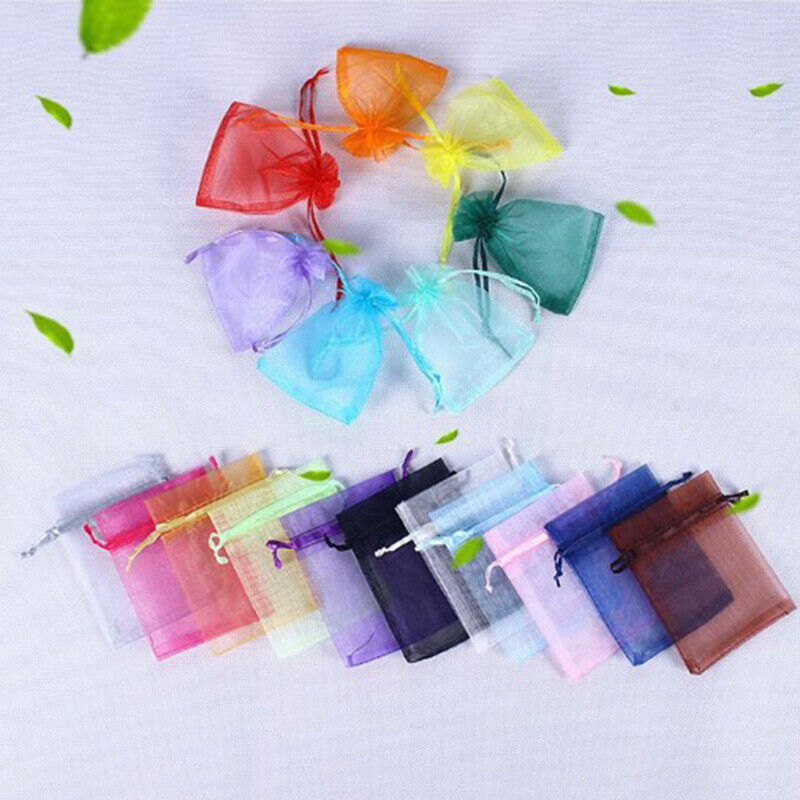 100pcs Wedding Christmas Gift Drawable Organza Bags Jewelry Packaging DisplaG JJ