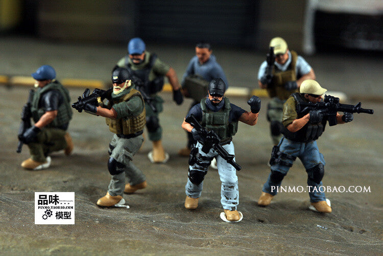 1/72 Modern Mercenary Bodyguard 7 Soldier Model